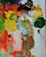 Palette de peinture aux couleurs vives, art-thérapie